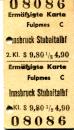 Fahrkarte Fulpmess – Innsbruck Stubaitalbf