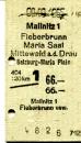 Fahrkarte Mallnitz – Fieberbrunn Maria Saal 1. Klasse 1965