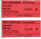 2 Fahrscheine Omnibusverkehr Kunzmann