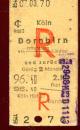 Fahrkarte Köln – Dornbirn 1970