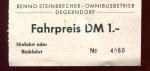 Fahrschein Omnibusbetrieb Steinbrecher Deggendorf