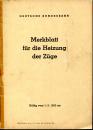 Merkblatt für die Heizung der Züge 1953
